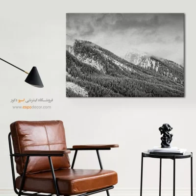 تابلو برای ویلا - آغوش مه – تابلو سیاه و سفید - اسپو دکور