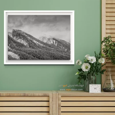 تابلو برای ویلا - آغوش مه – تابلو سیاه و سفید - اسپو دکور