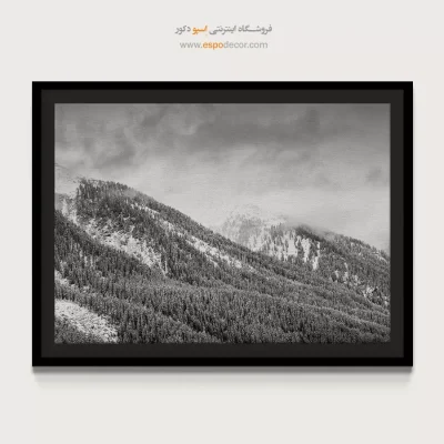 تابلو برای ویلا - آغوش مه – تابلو سیاه و سفید - اسپو دکور