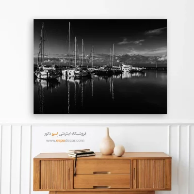 دکوراسیون ویلا ساحلی - لنگرگاه آرامش – تابلو سیاه و سفید - اسپو دکور