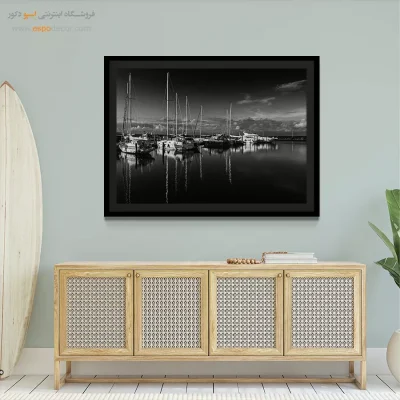دکوراسیون ویلا ساحلی - لنگرگاه آرامش – تابلو سیاه و سفید - اسپو دکور