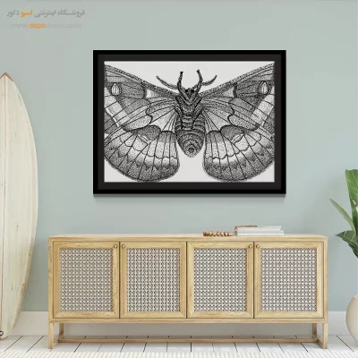 دکوراسیون هنری خاص - شب‌پره – تابلو سیاه و سفید - اسپو دکور