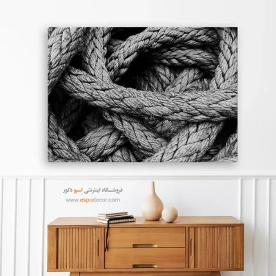 تابلو مناسب ویلا ساحلی - گره دریایی – تابلو سیاه و سفید - اسپو دکور