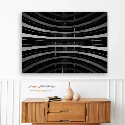 تابلو مینیمال سیاه و سفید - مدار مدرن – تابلو سیاه و سفید - اسپو دکور