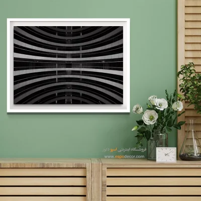 تابلو مینیمال سیاه و سفید - مدار مدرن – تابلو سیاه و سفید - اسپو دکور