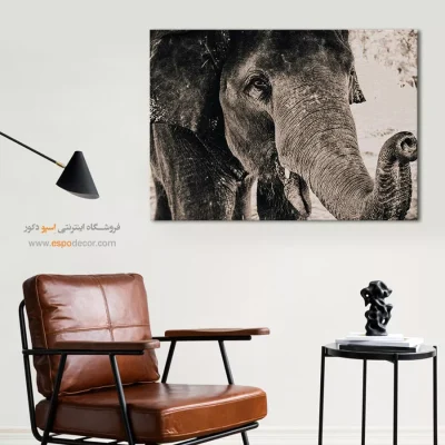 تابلو بزرگ برای پذیرایی - نگاه خردمند – تابلو سیاه و سفید - اسپو دکور