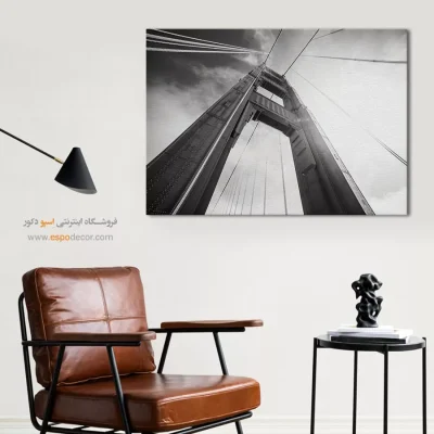 تابلو پل گلدن گیت - سازه غول‌پیکر – تابلو سیاه و سفید - اسپو دکور