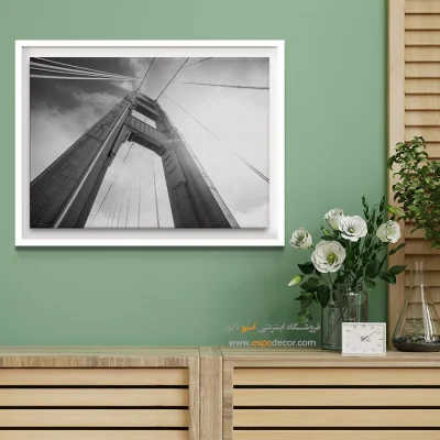 تابلو پل گلدن گیت - سازه غول‌پیکر – تابلو سیاه و سفید - اسپو دکور
