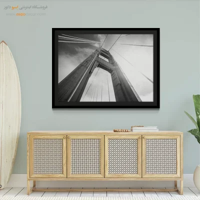 تابلو پل گلدن گیت - سازه غول‌پیکر – تابلو سیاه و سفید - اسپو دکور