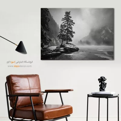 تابلو برای دکوراسیون مینیمال سفید - سکوت – تابلو سیاه و سفید - اسپو دکور