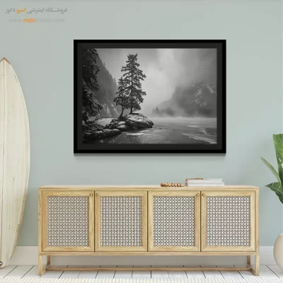 تابلو برای دکوراسیون مینیمال سفید - سکوت – تابلو سیاه و سفید - اسپو دکور