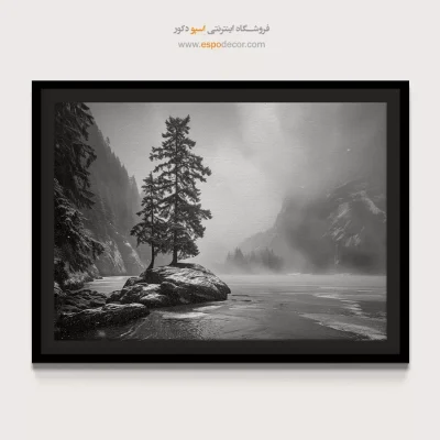 تابلو برای دکوراسیون مینیمال سفید - سکوت – تابلو سیاه و سفید - اسپو دکور