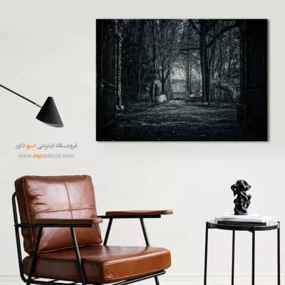 تابلو معماری گوتیک - قصر فراموش شده – تابلو سیاه و سفید - اسپو دکور