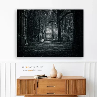 تابلو معماری گوتیک - قصر فراموش شده – تابلو سیاه و سفید - اسپو دکور