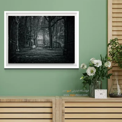 تابلو معماری گوتیک - قصر فراموش شده – تابلو سیاه و سفید - اسپو دکور