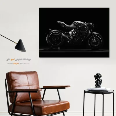 تابلو لاکچری مردانه - شتاب خاموش – تابلو سیاه و سفید - اسپو دکور