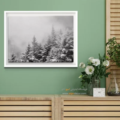 تابلو مینیمال سفید - سکوت سفید – تابلو سیاه و سفید - اسپو دکور