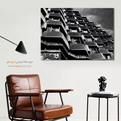تابلو معماری مدرن - نظم بتنی – تابلو سیاه و سفید - اسپو دکور