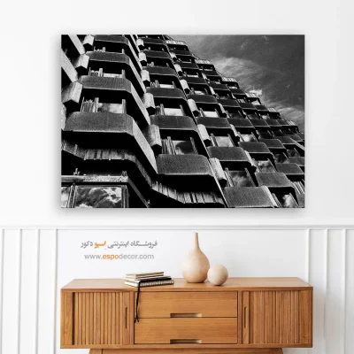 تابلو معماری مدرن - نظم بتنی – تابلو سیاه و سفید - اسپو دکور