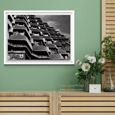 تابلو معماری مدرن - نظم بتنی – تابلو سیاه و سفید - اسپو دکور
