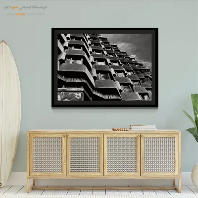 تابلو معماری مدرن - نظم بتنی – تابلو سیاه و سفید - اسپو دکور