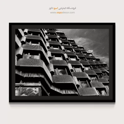 تابلو معماری مدرن - نظم بتنی – تابلو سیاه و سفید - اسپو دکور