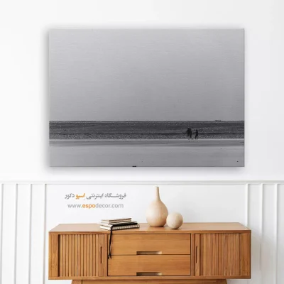 خرید تابلو مینیمال دریا - افق بیکران – تابلو سیاه و سفید - اسپو دکور