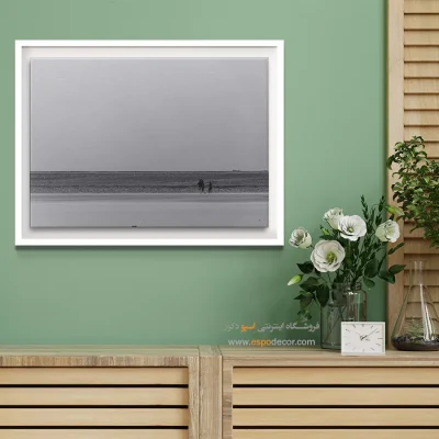 خرید تابلو مینیمال دریا - افق بیکران – تابلو سیاه و سفید - اسپو دکور