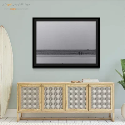 خرید تابلو مینیمال دریا - افق بیکران – تابلو سیاه و سفید - اسپو دکور