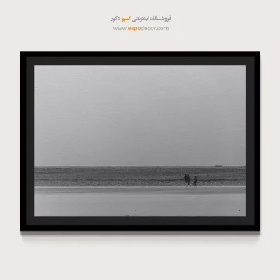 خرید تابلو مینیمال دریا - افق بیکران – تابلو سیاه و سفید - اسپو دکور