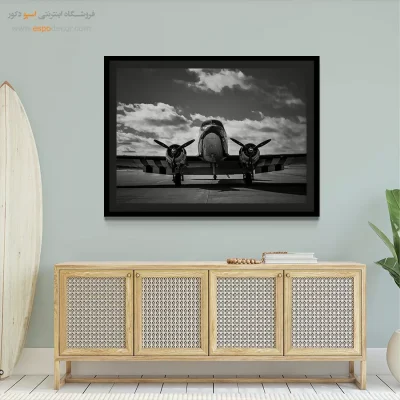 تابلو دفتر کار مردانه - ملخی – تابلو سیاه و سفید - اسپو دکور