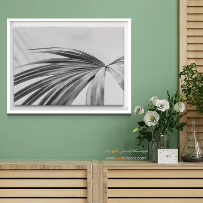 دکوراسیون تابستانی - برگ نخل – تابلو سیاه و سفید - اسپو دکور