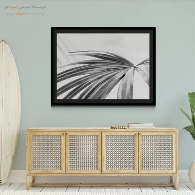 دکوراسیون تابستانی - برگ نخل – تابلو سیاه و سفید - اسپو دکور