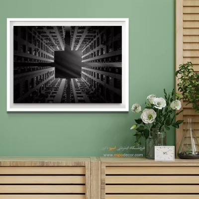 تابلو معماری شهری - چهارگوش – تابلو سیاه و سفید - اسپو دکور