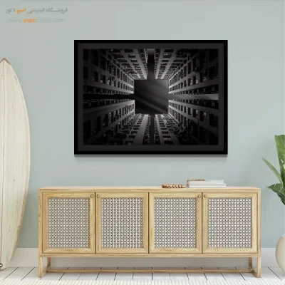 تابلو معماری شهری - چهارگوش – تابلو سیاه و سفید - اسپو دکور