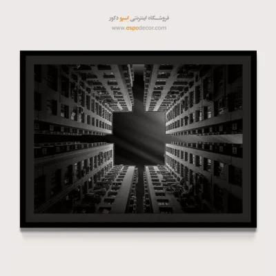 تابلو معماری شهری - چهارگوش – تابلو سیاه و سفید - اسپو دکور