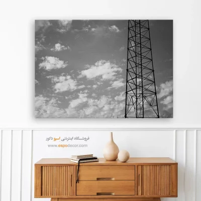 تابلو دکور صنعتی - سازه آسمان – تابلو سیاه و سفید - اسپو دکور