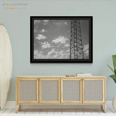 تابلو دکور صنعتی - سازه آسمان – تابلو سیاه و سفید - اسپو دکور