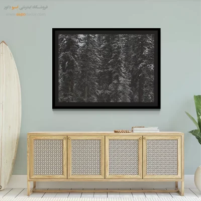 دکوراسیون rustic - برف و کاج – تابلو سیاه و سفید - اسپو دکور