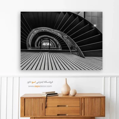 تابلو دکوراسیون لابی - قوس صعود – تابلو سیاه و سفید - اسپو دکور