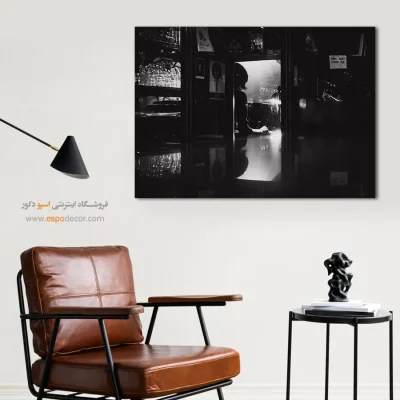 تابلو برای دکوراسیون کافه - رمزآلود – تابلو سیاه و سفید - اسپو دکور