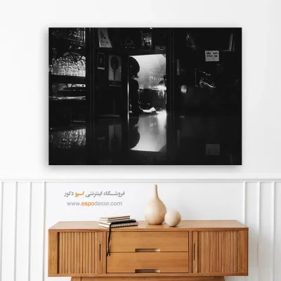 تابلو برای دکوراسیون کافه - رمزآلود – تابلو سیاه و سفید - اسپو دکور