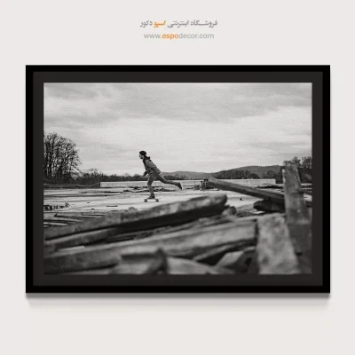 تابلو دکوراسیون اتاق نوجوان - پرواز در زمین – تابلو سیاه و سفید - اسپو دکور