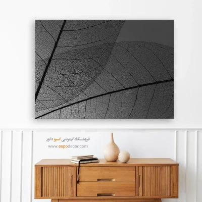 تابلو دکوراسیون گیاهشناسی - شبکه حیات – تابلو سیاه و سفید - اسپو دکور