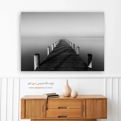 خرید تابلو برای حمام - مسیر بی‌انتها – تابلو سیاه و سفید - اسپو دکور