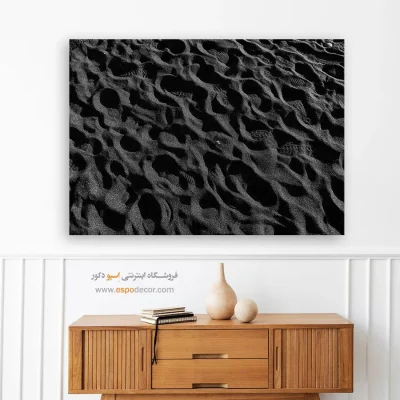 تابلو مدرن بافت - شن سیاه – تابلو سیاه و سفید - اسپو دکور
