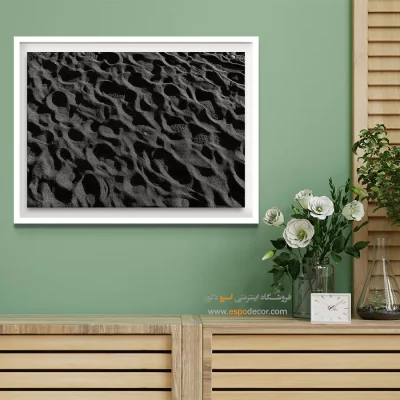 تابلو مدرن بافت - شن سیاه – تابلو سیاه و سفید - اسپو دکور
