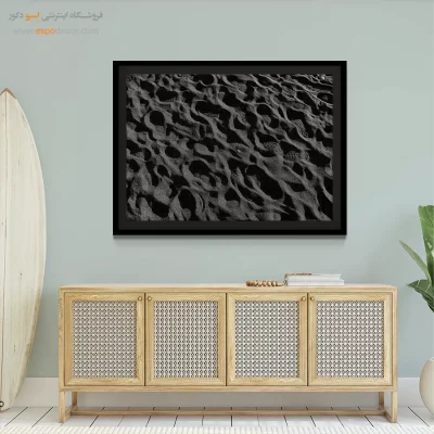 تابلو مدرن بافت - شن سیاه – تابلو سیاه و سفید - اسپو دکور
