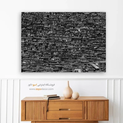تابلو سیاه و سفید شلوغ - تراکم زندگی – تابلو سیاه و سفید - اسپو دکور