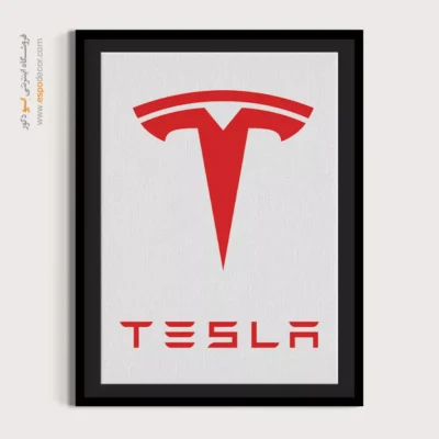 خرید تابلو برند ماشین تسلا - تسلا – تابلو لوگو ماشین - اسپو دکور
